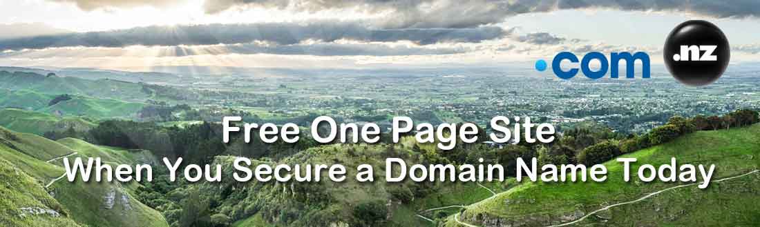 Get A free one page site when you purchase a domain